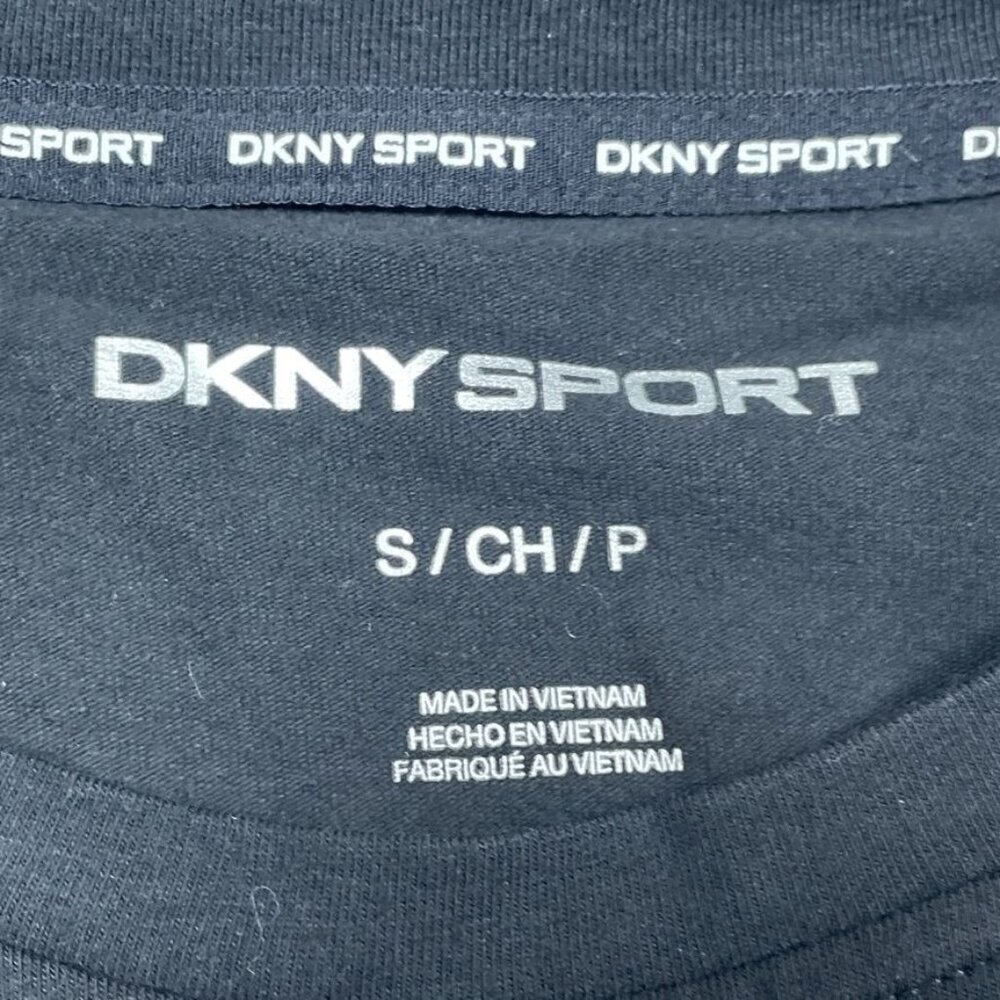 DKNY Sport Black Logo Shirt S Cotton Blend Short Sleeve d0037 - Picture 2 of 7